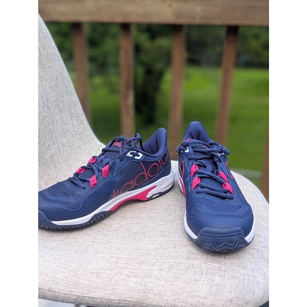 Diadora Trofeo 2 AG Pickleball Women's Tennis Shoes Sneakers Blue Pink 10 UK 7.5